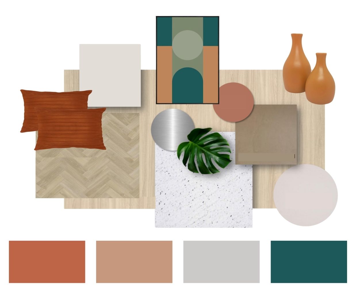 Moodboard e paleta de cores do Studio Duna